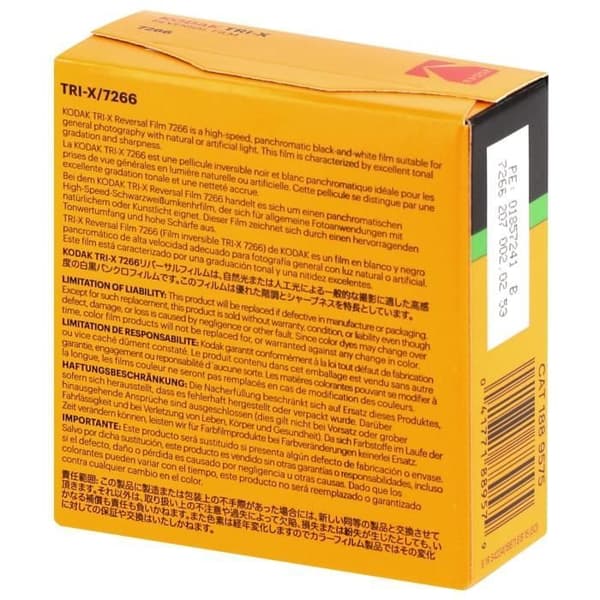KODAK svartvitt TRI-X 200D omvänd biofilm Super 8-format - Längd 15,25 m - per enhet