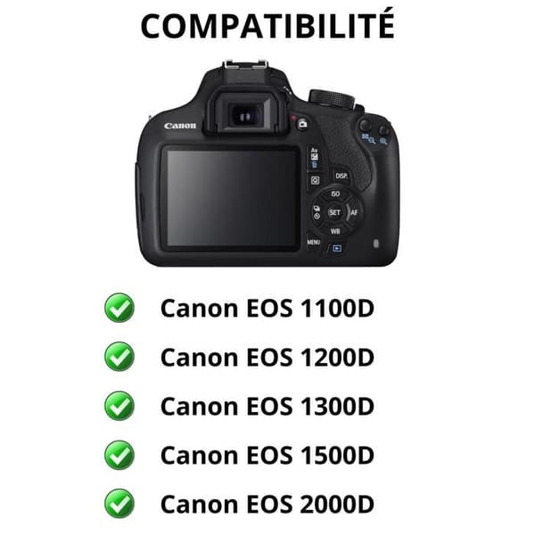 Skyddsskärm - Phonillico - Pack 3 - Canon EOS 1100D-2000D - Motståndskraftig - Ultra tunn