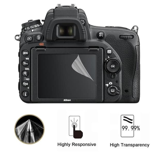 Skyddsskärm för Nikon D6-D500-D600-D610-D750-D800-D850 [Pack 2] Ultra Tunn Plastfolie Skyddande Film Phonillico