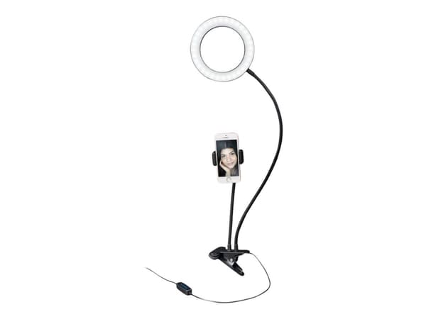 Dörr LED Selfie Ring Light SLR-16 Bi-color - Lys på kamera - 1 hoder x 64 lampe - LED - DC