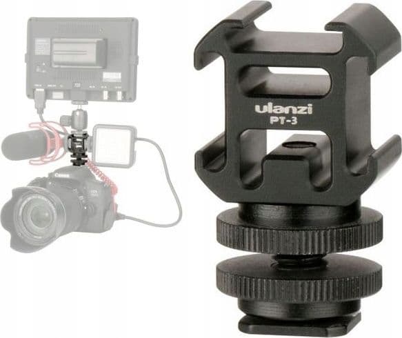 ULANZI Mikrofonfäste LED-ljusstrumpa ISO-sko för DSLR-kameror