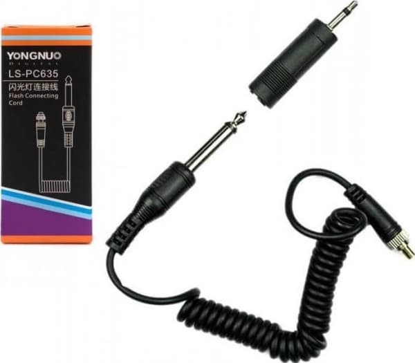 Yongnuo LS-PC635 - PC / Jack Sync-kabel med Mini Jack-adapter