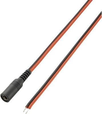 VOLTCRAFT lavspændingstilslutningskabel, lavspændingsstikdåse - kabel, åben ende 5,5 mm 2,5 mm 5,5 mm 2,5 mm 2 m 1 stk. (93025c181)