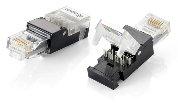 Udstyr 121163 kabelstik RJ-45 Sort, Gennemsigtig