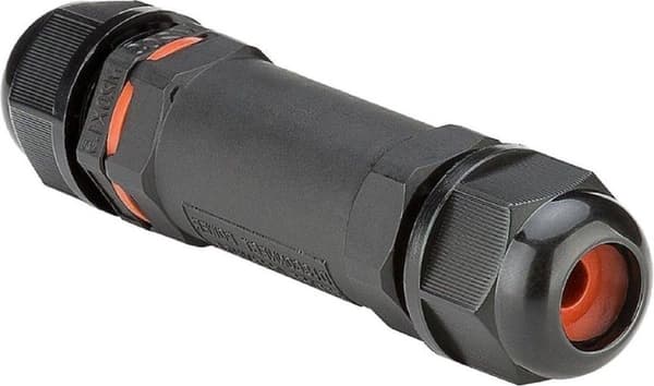 Vandtæt kabelstik - 10 centimeter - IP68 - Sort