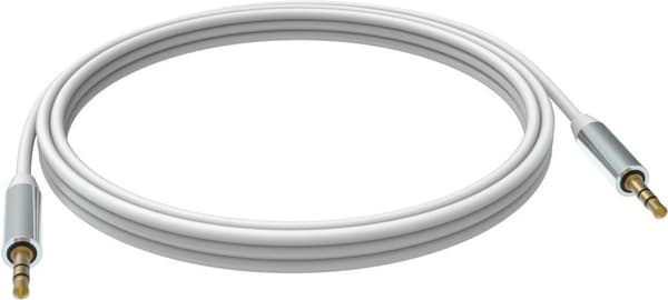 VISION Techconnect - lydkabel - ministik (M) til ministik (M) - 5 m - dobbeltisolering - hvid