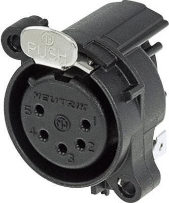 Neutrik XLR-stik Flangefatning, vinklede kontakter Antal poler: 5 Sort NC5FAH 1 stk (NC5FAH)