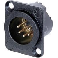 Neutrik XLR -liittimen laippaliitin, tasaiset koskettimet: 5 mustaa NC5MD-LX-B 1 kpl (NC5MD-LX-B)