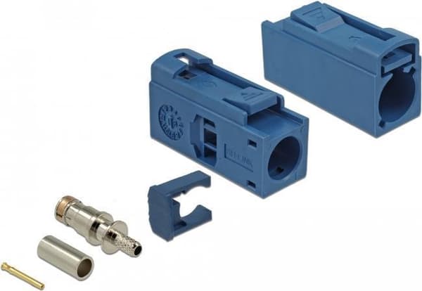 DeLOCK FAKRA C fatning 25 mm - isolering: PTFE - til crimpning - signalblå (89687)