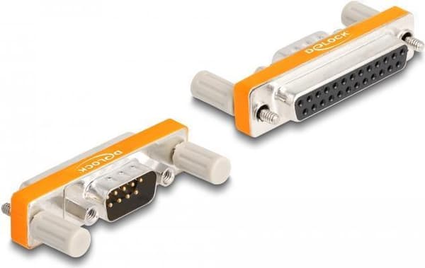 Delock Adapter D-Sub 9 ben han med møtrikker til D-Sub 25 ben hun med skruer (66982)