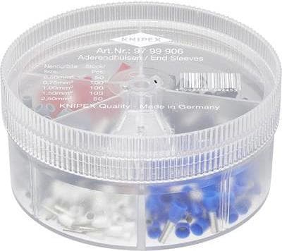 Knipex 97 99 906 ferrule sortiment fuldisoleret hvid, grå, rød, sort, blå 400 stk.