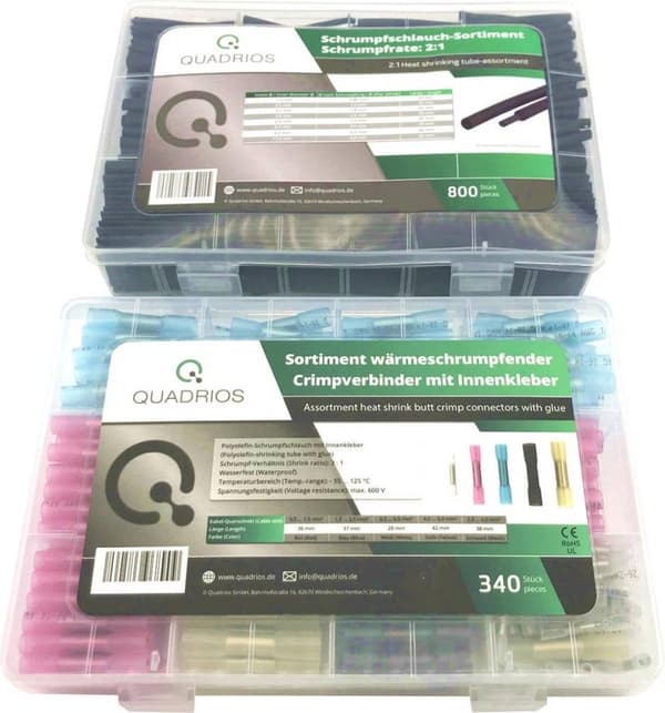Quadrios 2107C407 Pussiliitin 0,3 mm² 6 mm² Täysin eristetty musta, läpinäkyvä 1140 kpl