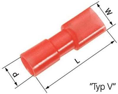 LappKabel klinge terminal fatning bredde: 2,8 mm tykkelse: 0,8 mm 180 ° fuldisoleret rød 61794952 100 stk. (61794952)