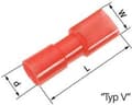 Miniatyrbillede 1 af 3: LAPP 61794951 Manchet til fladprop Indstiksbredde: 2,8 mm Indstikstykkelse: 0,5 mm 180 ° Fuldt isoleret Rød 100 s