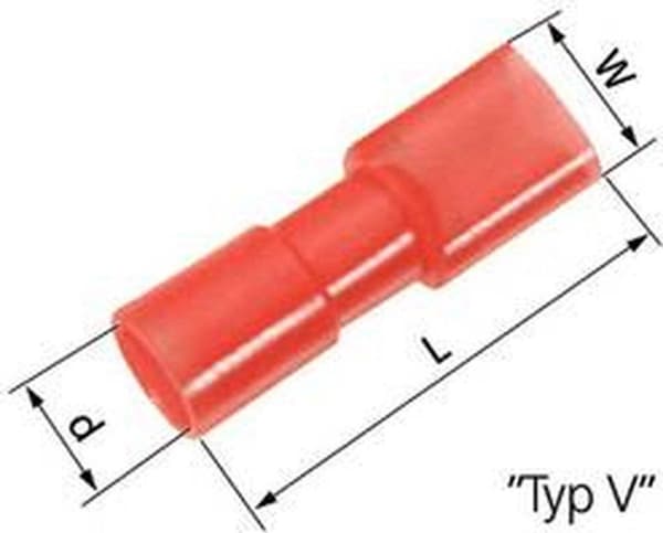 LAPP 61794951 Manchet til fladprop Indstiksbredde: 2,8 mm Indstikstykkelse: 0,5 mm 180 ° Fuldt isoleret Rød 100 s