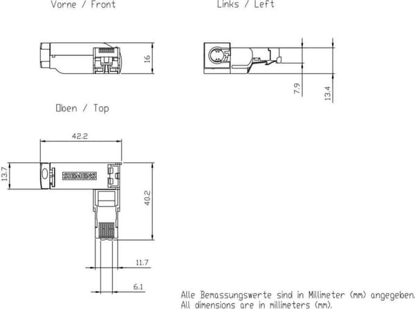 Siemens RJ45-kontakt 6GK1901-1BB20-2AB0 6GK19011BB202AB0 1 st.