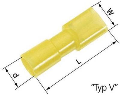 LappKabel klinge terminal fatning Stikbredde: 6,3 mm Fattykkelse: 0,8 mm 180 ° fuldisoleret Gul 61794971 50 stk. (61794971)