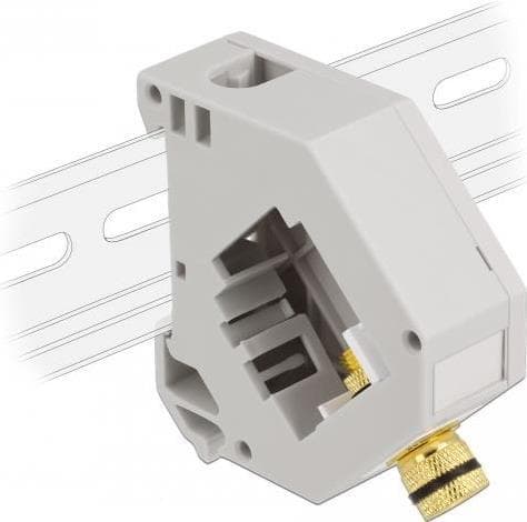 Delock - Keystone Jack DIN adapter til skinnemontering - bindestolpe - grå, hvid (87162)