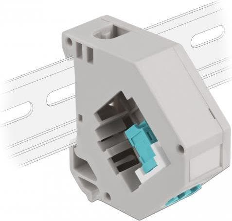 Delock - Keystone Jack DIN adapter til skinnemontering - LC Duplex - akvamarin (87194)