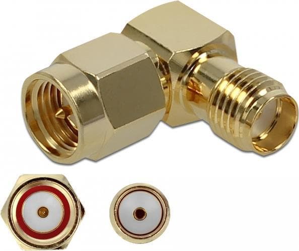 DeLOCK - Antenneadapter - SMA (S) til SMA (R) vinklet (89979)