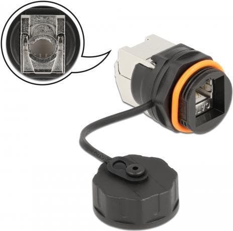 DeLOCK - Nätverksadapter - RJ-45 (W) till LSA - STP - CAT 6a - svart, röd (86698)