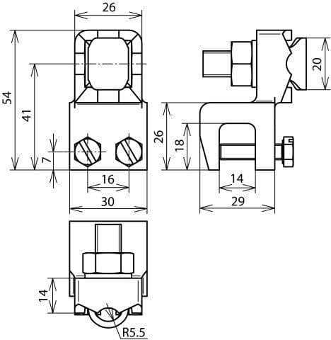 Dehn + Soehne tilslutningsklemme 370014 til Rd7-10 TG/tZn (370014)