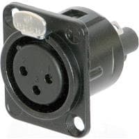 Neutrik XLR -liittimen laippaliitin, koskettimet parillinen määrä napoja: 3 mustaa NC3FD-SB-1 1 kpl (NC3FD-SB-1)