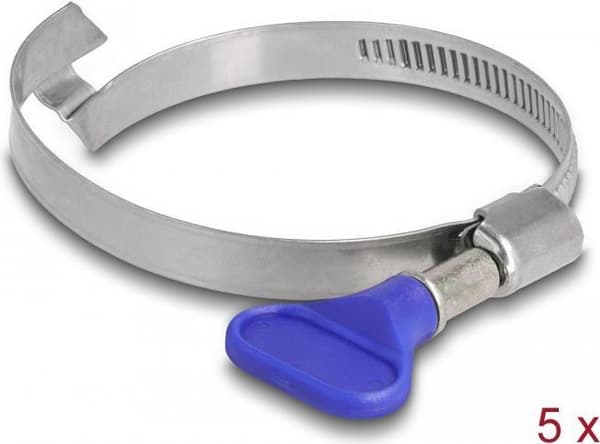 Delock Butterfly - slangeklemme - egnet til 50 - 60 mm slange - blå (pakke med 5) (19617)