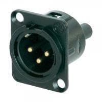 NEUTRIK XLR-stik Flangestik, jævne kontakter Poler: 3 sorte NC3MD-SB-1 1 stk (NC3MD-SB-1)
