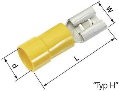LappKabel klinge terminal fatning Stik bredde: 6,3 mm Stik tykkelse: 0,8 mm 180 ° delvist isoleret Gul 63101110 50 stk. (63101110)