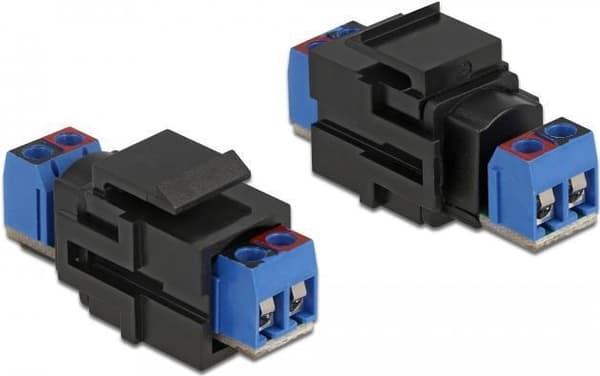 Delock Keystone-modul 2-benet klemrække > klemmeblok sort