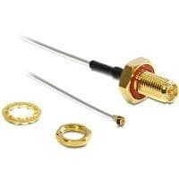 DeLOCK HF-antennetilslutning til installation - Antenneadapter - I-PEX (M) - RP-SMA (W) - 10 cm - Grå (88458)