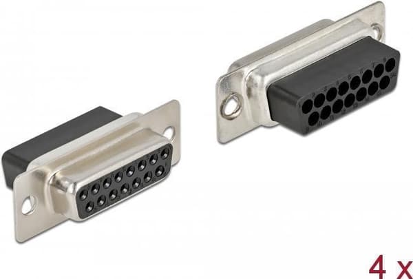 Delock - Seriel stik - DB-15 (W) (pakke med 4) (66720)