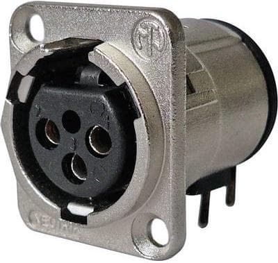 Neutrik XLR-stik Flangefatning, vinklede kontakter Antal poler: 3 sølv NC3FD-H-0 1 stk (NC3FD-H-0)