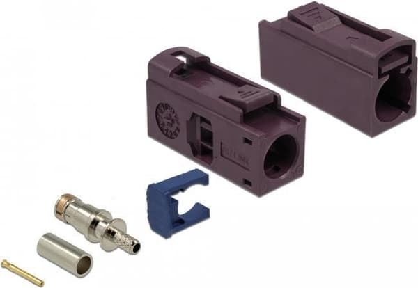DeLOCK FAKRA D jack 25 mm (lang) til crimpning - Modulær indgang - FAKRA D - Claret Violet, RAL 4004 (89688)