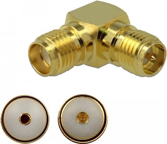 DeLOCK - RF-adapter - RP-SMA (F) vinklet til SMA (F) (89965)