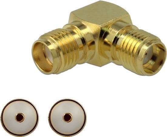 DeLOCK - RF-adapter - SMA (F) vinklet til SMA (F) (89964)