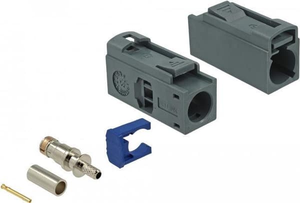 DeLOCK FAKRA G fatning 25 mm - isolering: PTFE - til presning - blå-grå (89691)