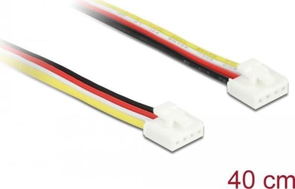 Delock IOT - Ström/datakabel - 4-stift Grove (M) till 4-stift Grove (M) - 5 A - 40 cm - svart, vit, gul, röd (86954)