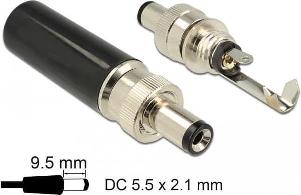 DeLOCK - Nettilslutning - GS-stik 2,1/5,5/9,5 mm (M) 2 A (89913)