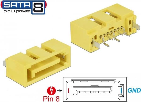 DeLOCK 89886 ledningsstik SATA Gul (89886)