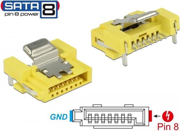 DeLOCK 89887 Wire Connector SATA Nikkel - Gul (89887)