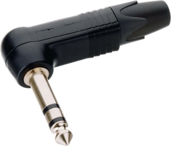 Neutrik NP3RX-BAG Jackplugg 6,35 mm Plugg, vinklad Antal stift: 3 Stereo Black 1 st(s)