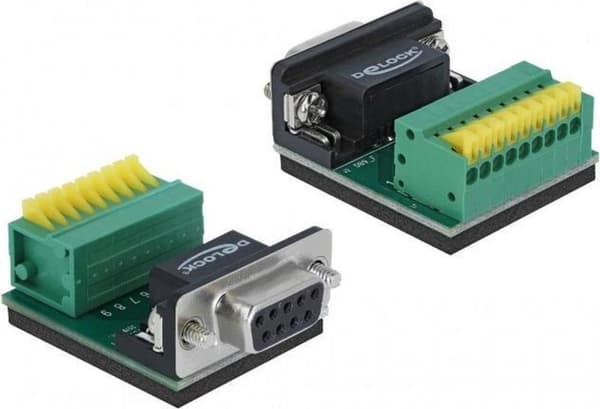 DeLOCK seriell RS232-kontakt 9-polig SUB-D (v) - 9-polig terminalblock / terminaler