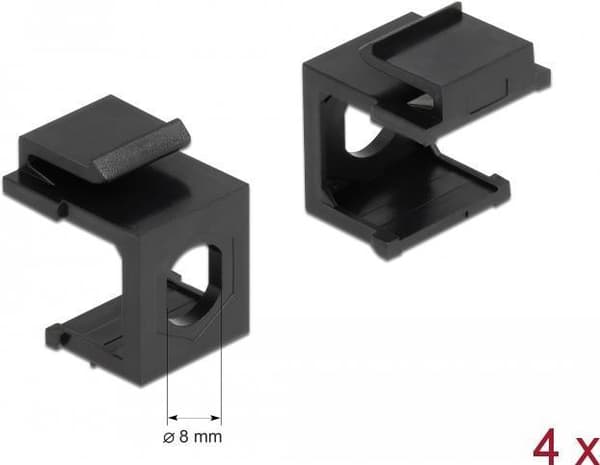 Delock Keystone cover - Modulær indgang (tom) - sort - 1 port (pakke med 4) (86810)