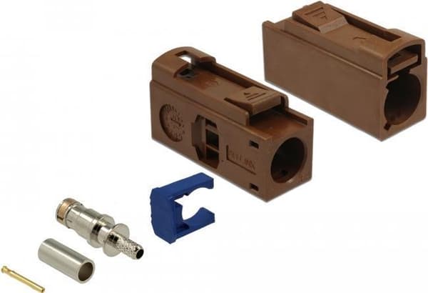DeLOCK FAKRA F jack 25 mm (lang) til crimpning - Modulær indgang - FAKRA F - Møtrik brun, RAL 8011 (89690)