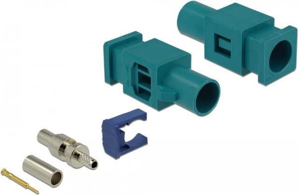 DeLOCK - RF-kontakt - FAKRA Z-kontakt (M) crimp - RAL 5021, vattenblå (89765)