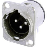 Neutrik XLR stik Flangestik, vinklede kontakter Antal poler: 3 sølv NC3MD-H 1 stk (NC3MD-H)