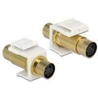 Delock Keystone Module Mini-DIN 4 pin jack > jack forgyldt