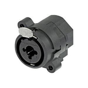 Neutrik XLR-konnektorflangefatning, kontakter lige antal poler: 3 sorte NCJ9FI-S 1 stk (NCJ9FI-S)